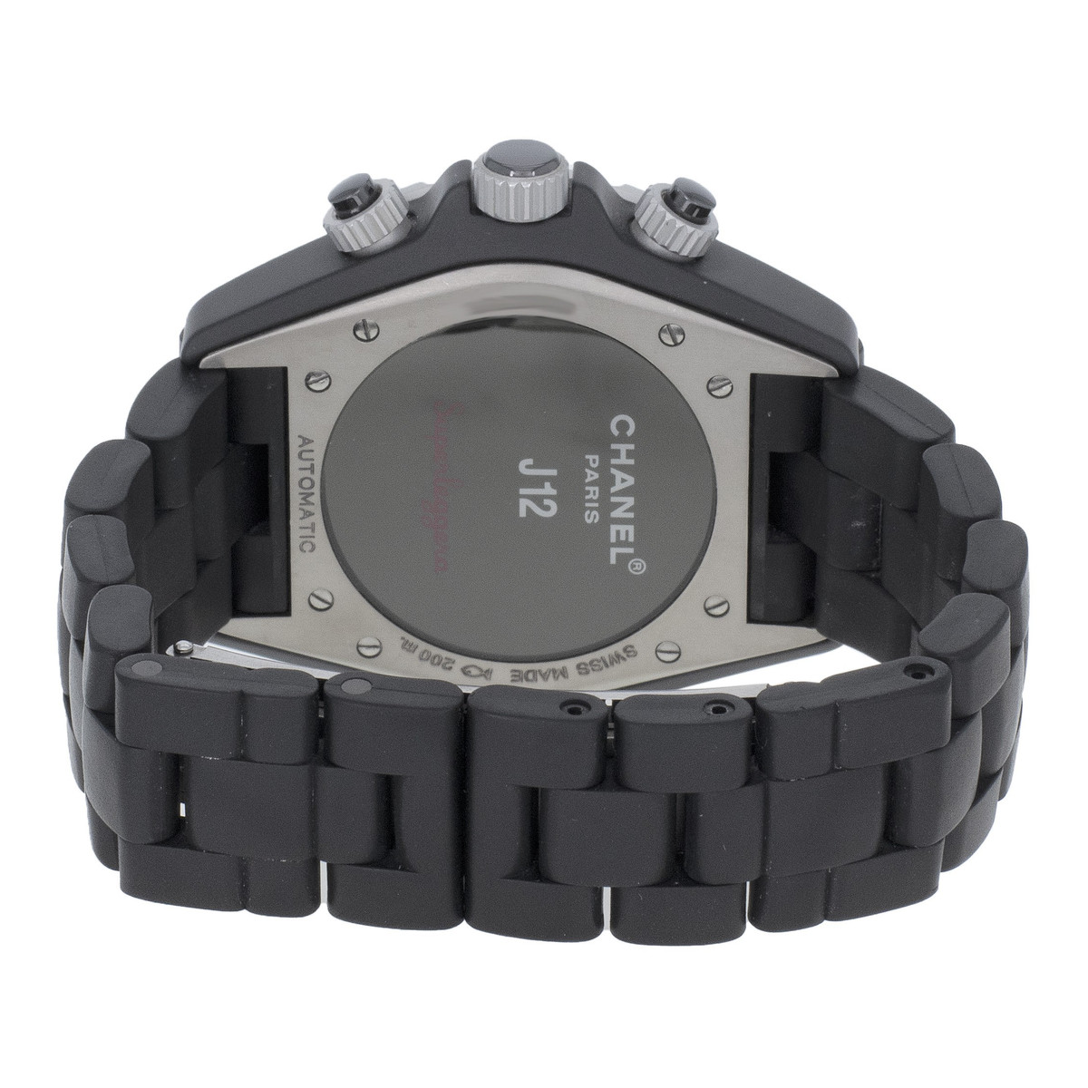 Montre d'occasion Chanel J12 Superleggera mixte chronographe céramique noire
