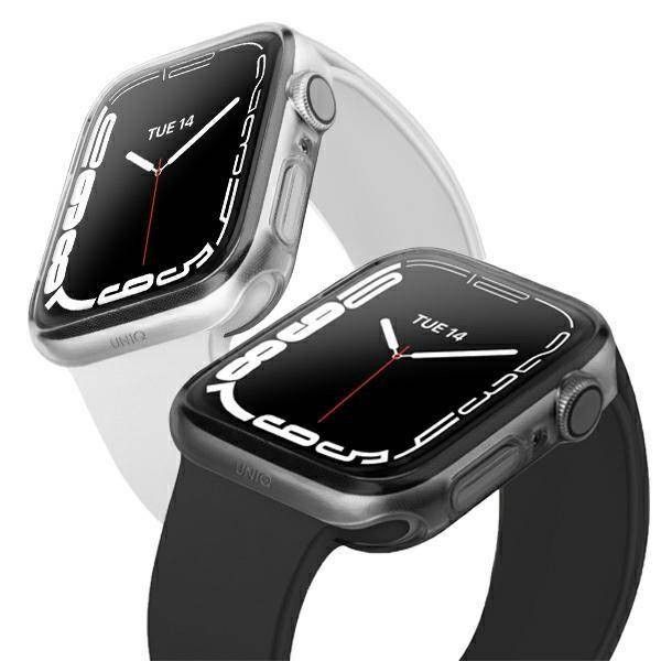 Uniq Capa Etui Glase Apple Watch Series 7 41Mm. Dual Pack Przezroczysty-dymny/clear-smoke
