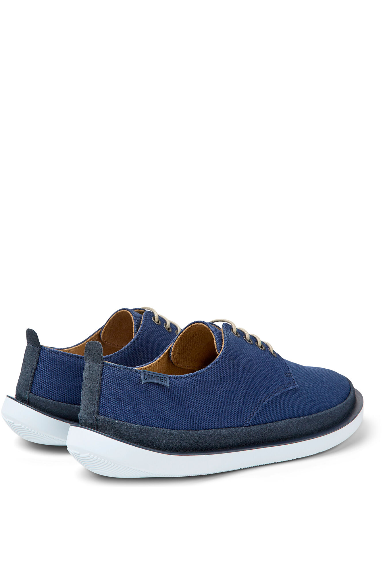 Sapatos masculinos azuis em tecido e camurça sintética. - azul marinho