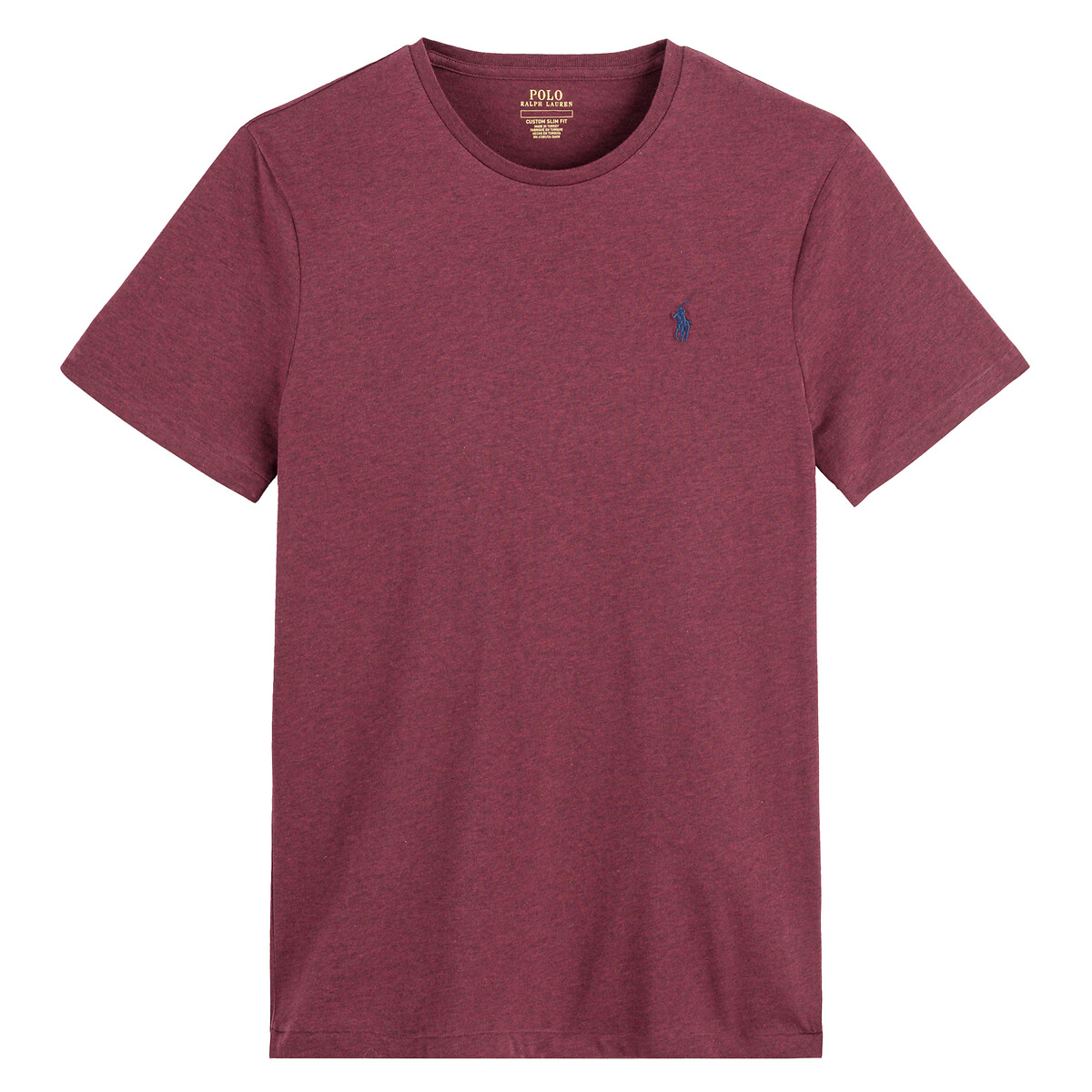POLO RALPH LAUREN<br>Camiseta ajustada com gola redonda e logotipo Poney Player bordado