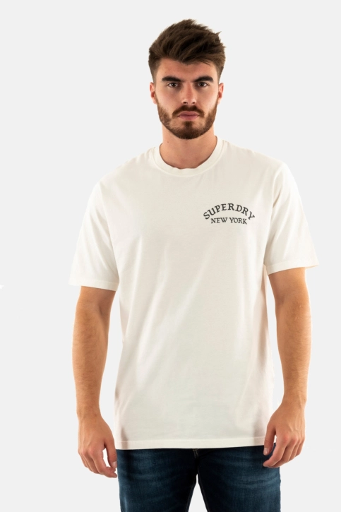 Tee shirt superdry tattoo back graphic loose 34c winter white