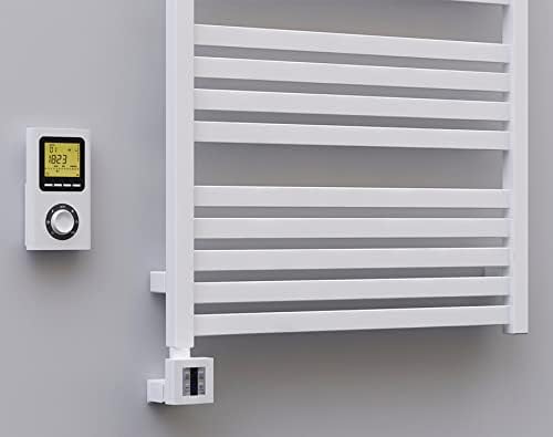 anapont elektrischer Premium Badheizkörper Marlin - gerade - Farbe - Timer-Funktion - Handtuchheizkörper - Badheizung elektrisch - Handtuchheizung - Made in Germany (1185h x 600b, weiß)