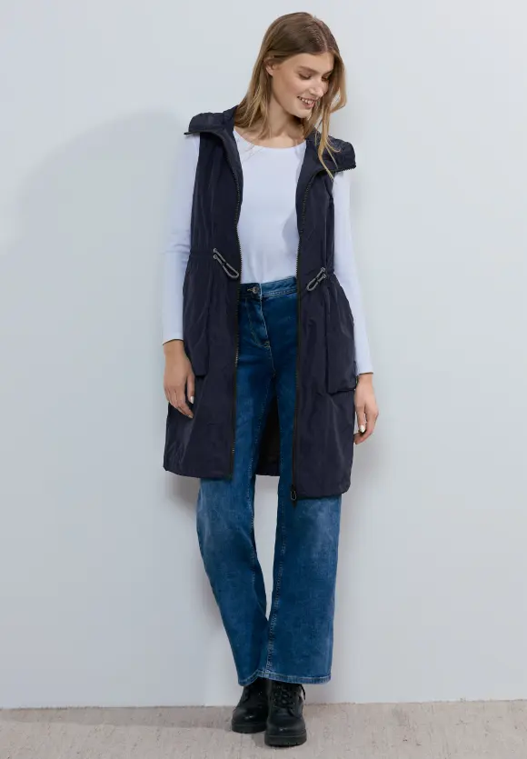 Longweste mit Mesh - deep blue