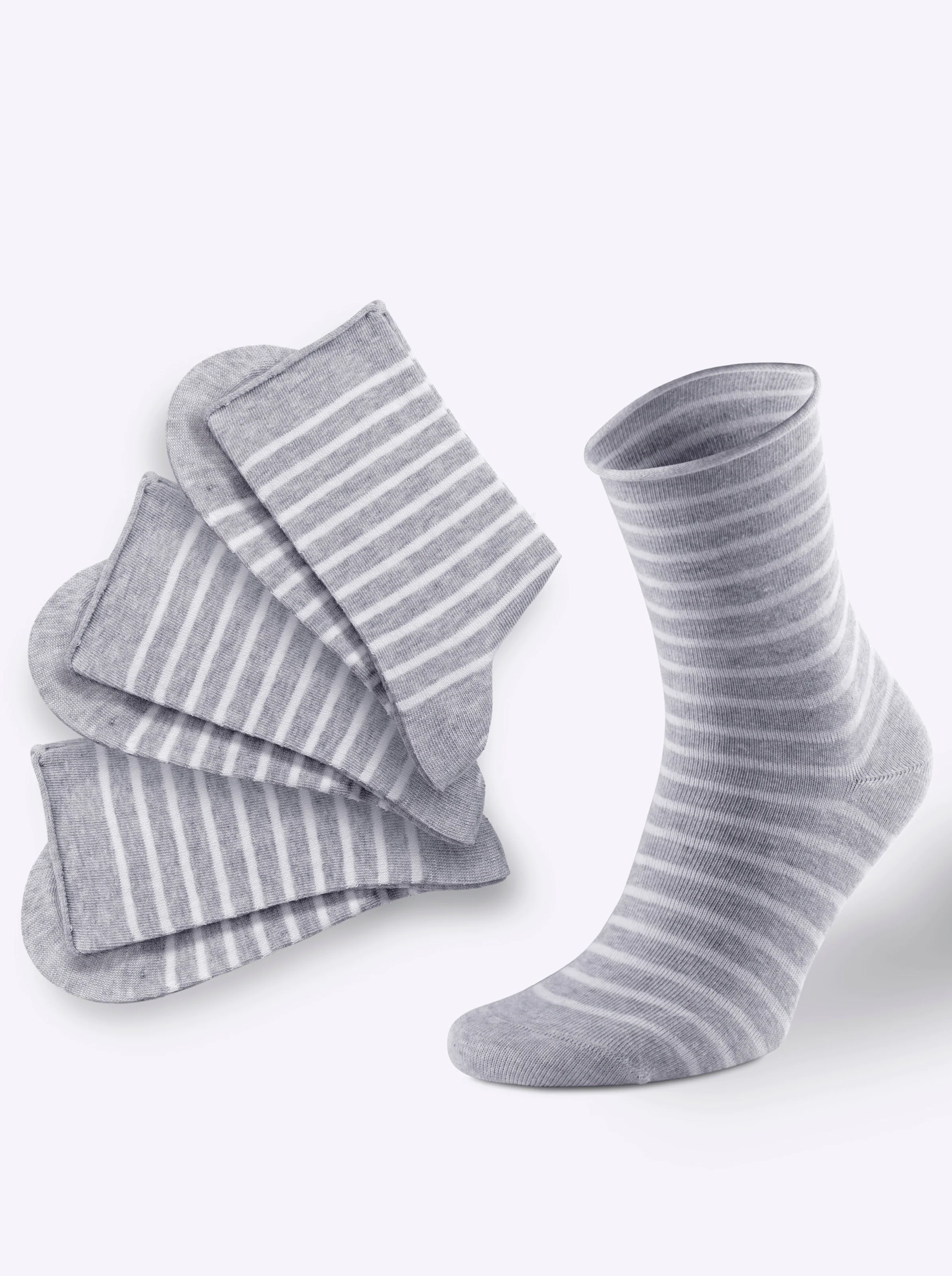 wäschepur Damen-Socken in grau-meliert