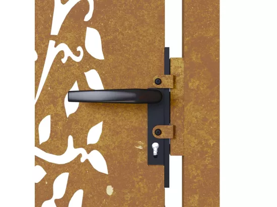 Portail de jardin 105x180 cm acier corten conception de l'arbre