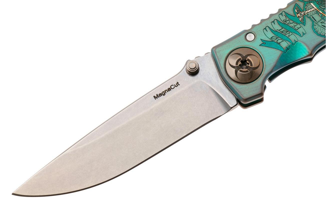 Spartan Harsey Folder 3.25 SF10SWBL-PL-DOC-GR, Stonewashed CPM MagnaCut, Plague Doctor Green/Bronze Anodized Titanium zakmes