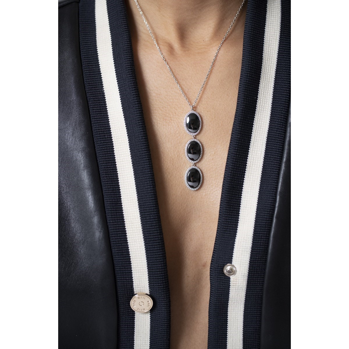 Collier en Argent 925 millièmes et oxyde de zirconium - blanc brillant