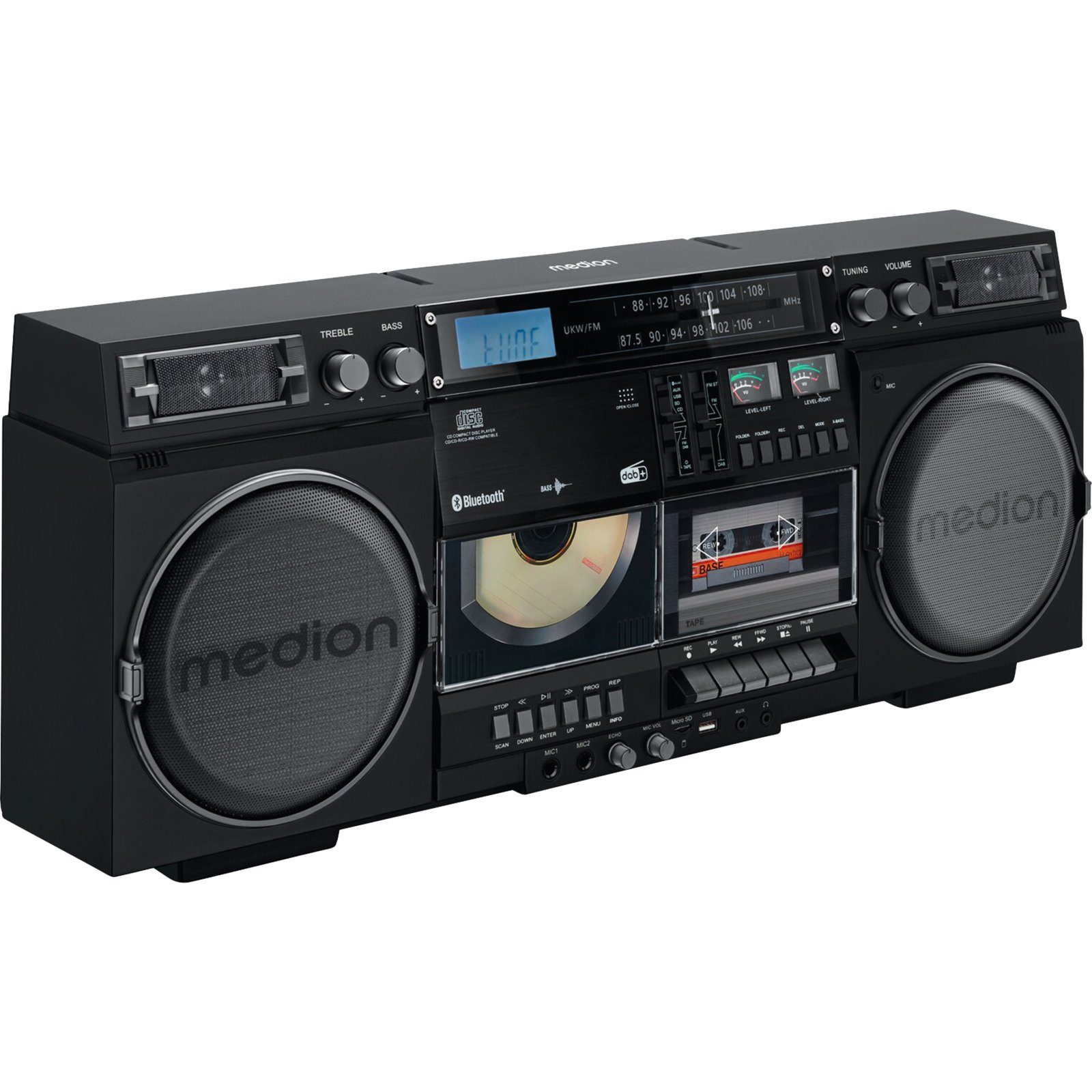 Medion LIFE P66538 Retro Boombox schwarz