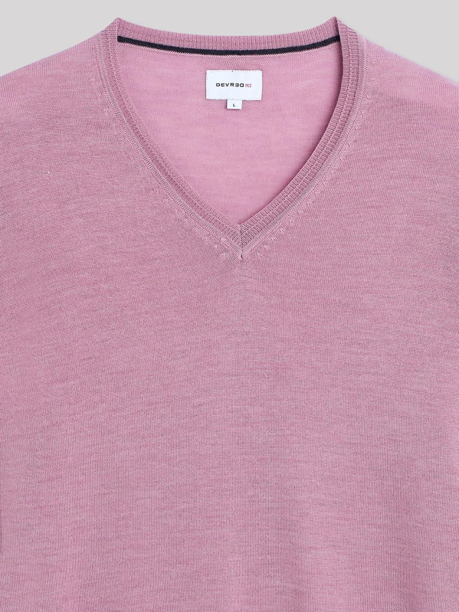 Pull col V en laine mérinos