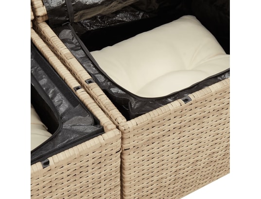 VIDAXL - Canapé de jardin avec coussins 2 places beige résine tressée