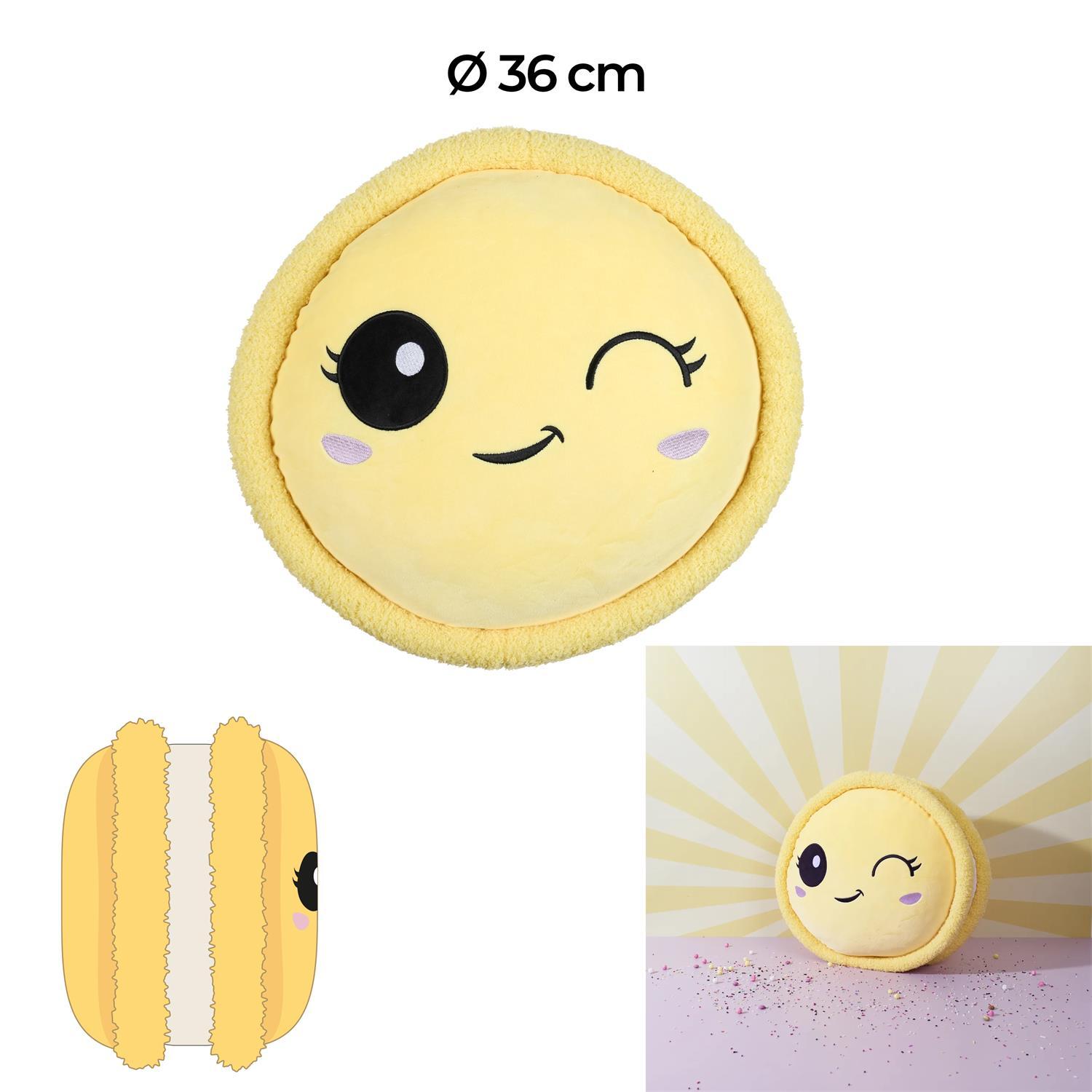 PELUCHE MACARON JAUNE D.36CM KAWAII