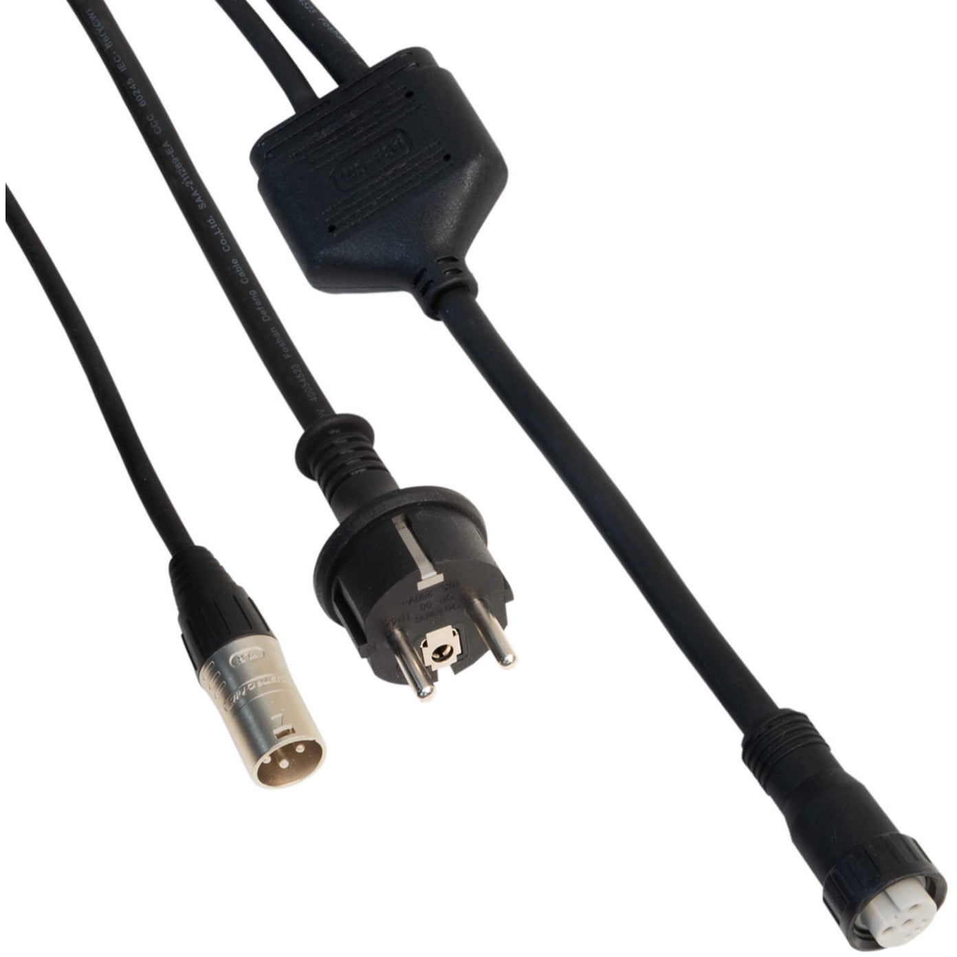 Contest VC-ADAPT adapterkabel 1x Shuko + XLR IN naar 1x Hybride OUT IP67