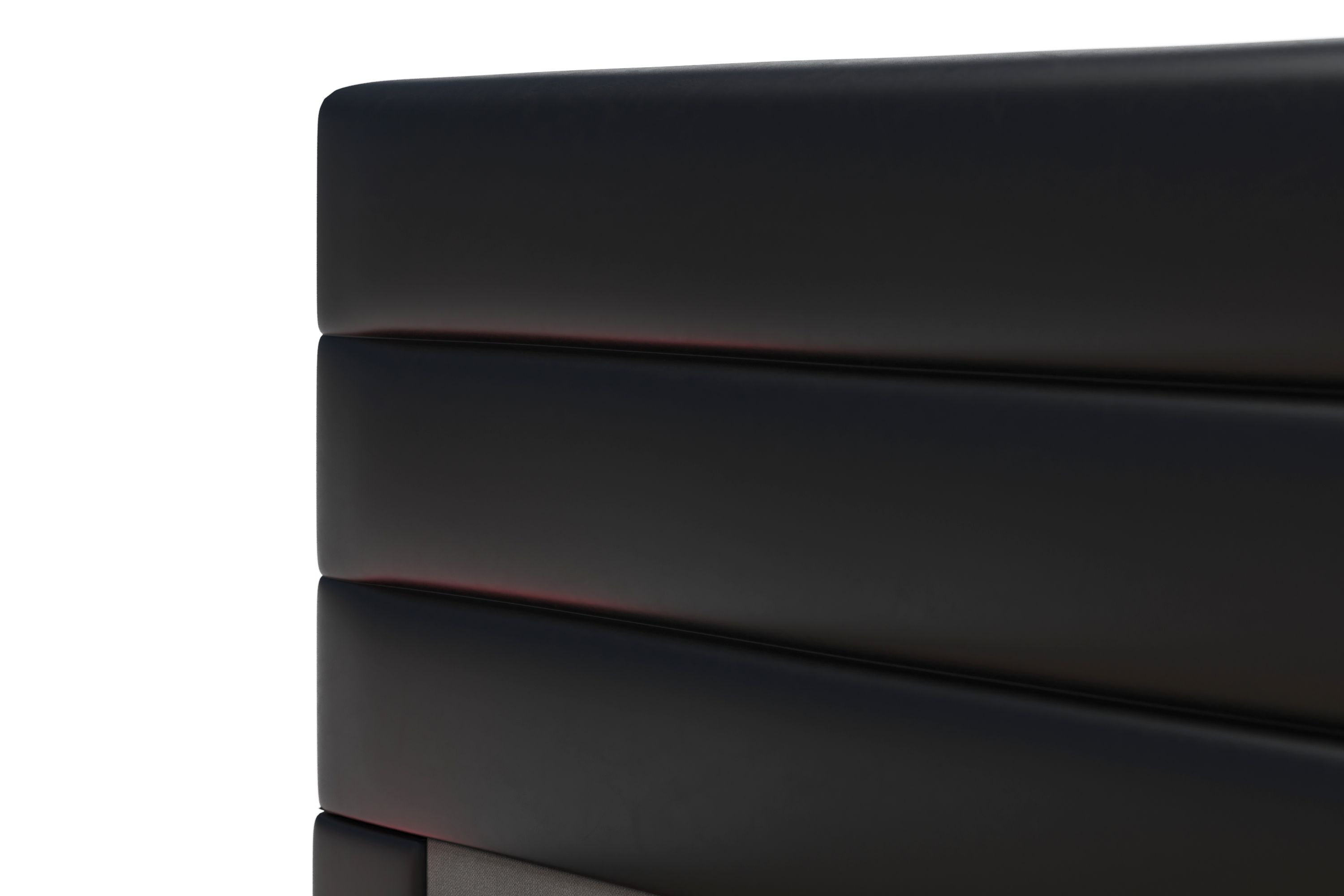 Lederbett LED STARDUST 140 x 200 cm schwarz