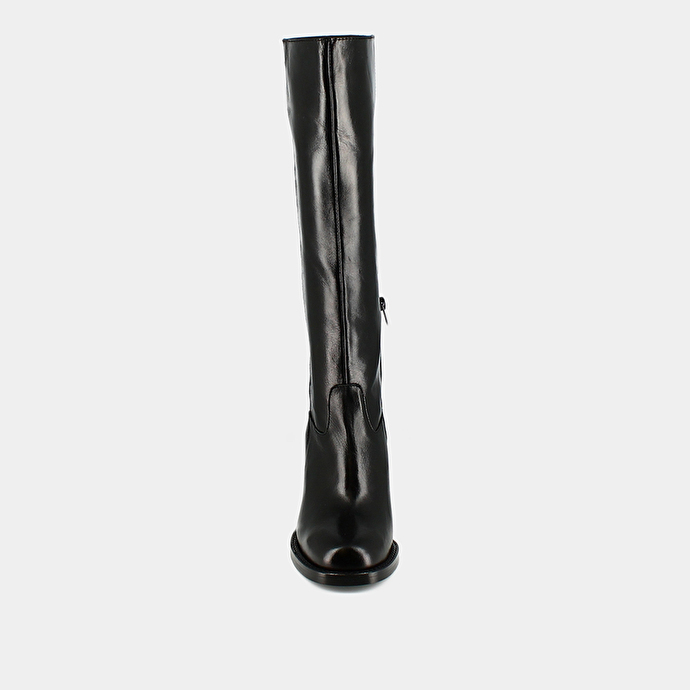 Bottes à talons  en cuir noir
