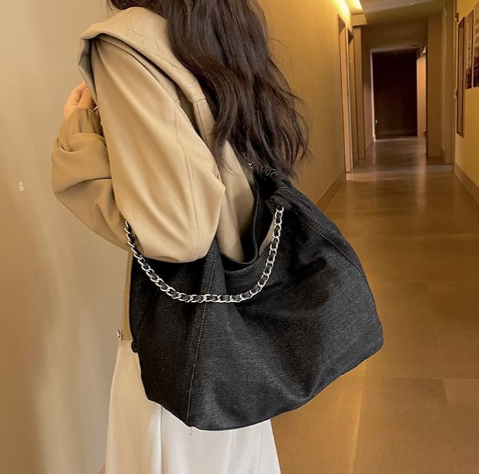 NewTown - Denim Tote Bag met kettingband
