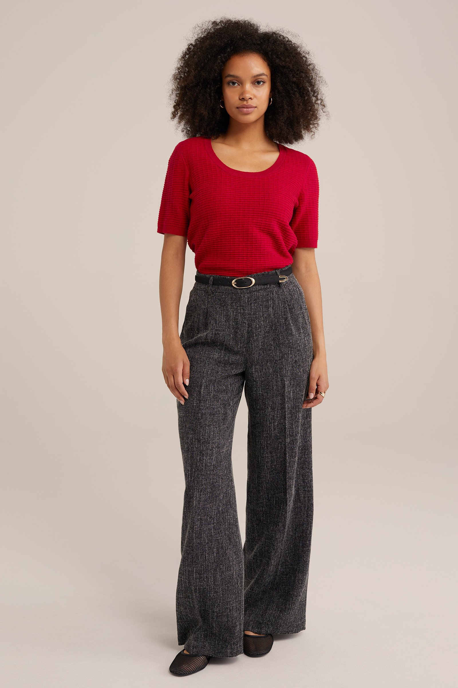 trui met structuur WE Fashion Felrood