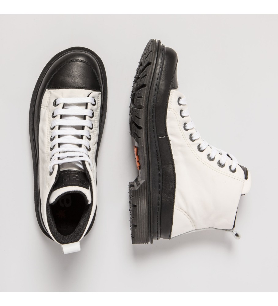 Botas de tornozelo Art White em couro.