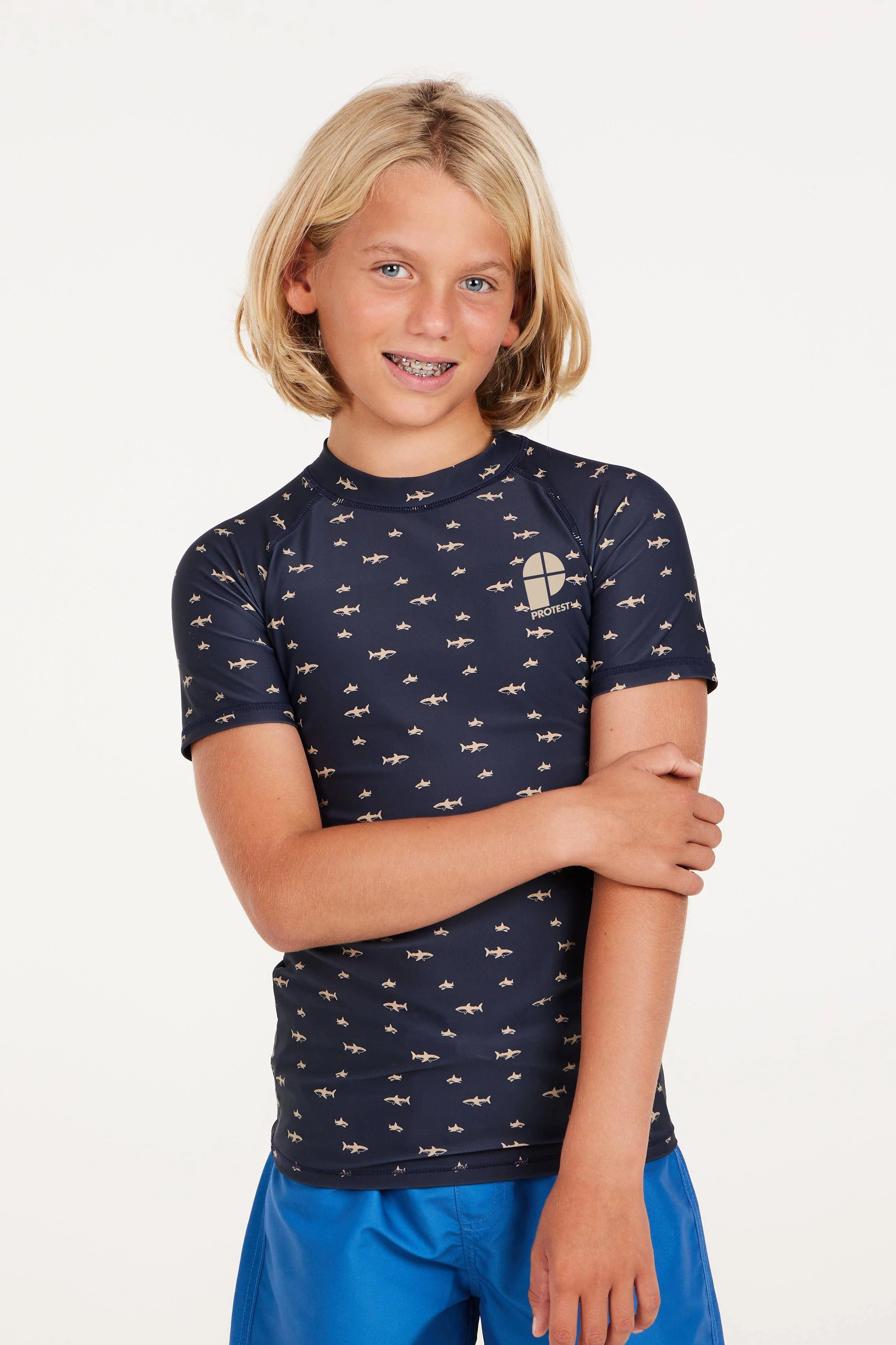 Protest UV T-shirt PRTBREAK JR donkerblauw