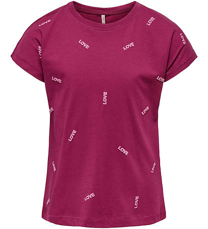 Kids Only T-Shirt - KogSwet - Beaujolais/Love