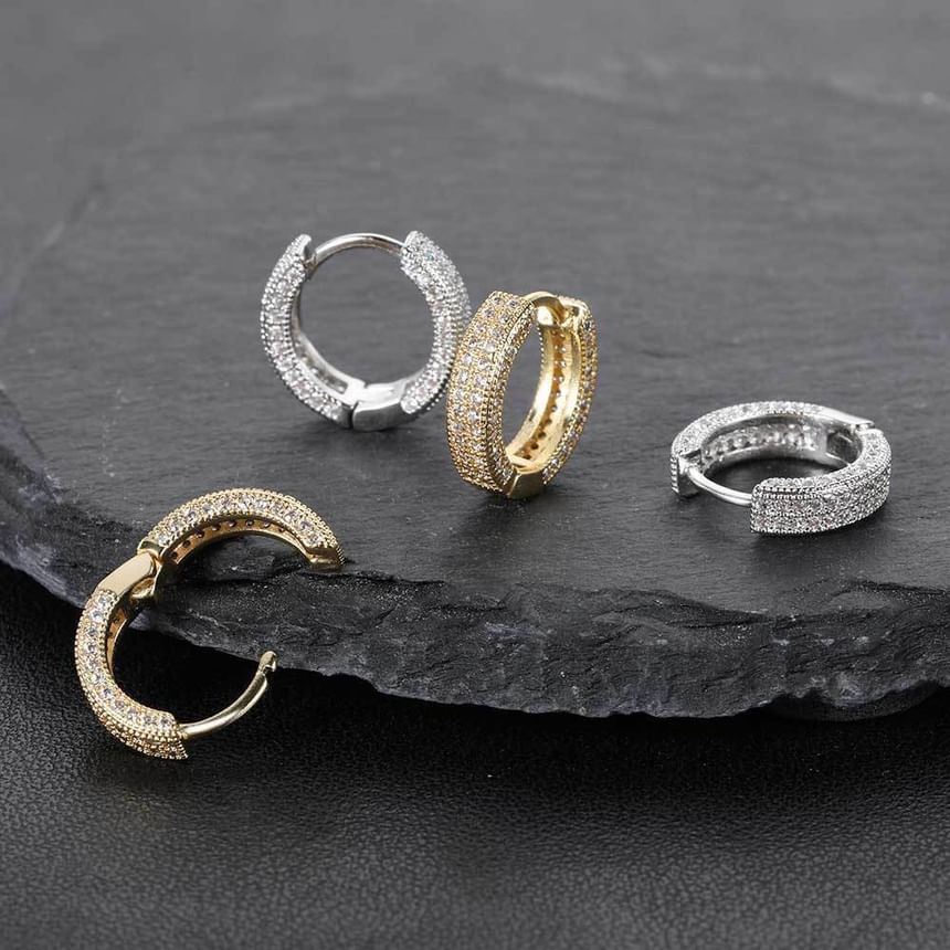 Lilafey - Huggie-oorbel met strass