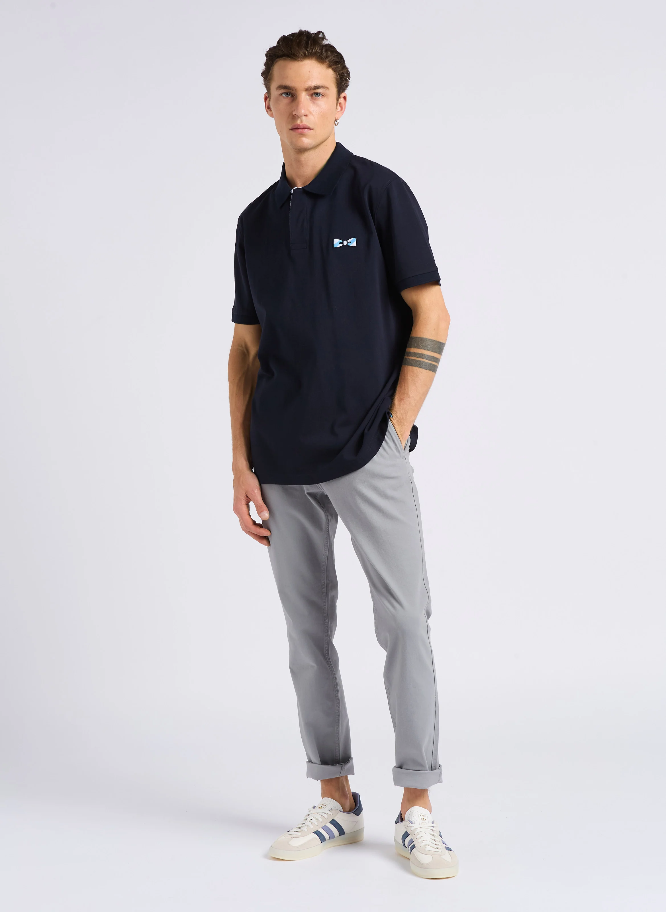 Pantalon skinny en coton mélangé | Gris