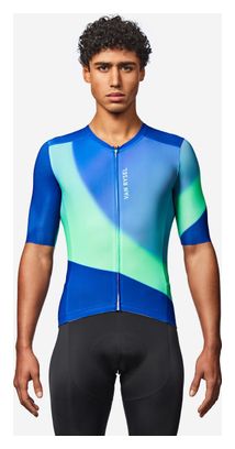Maillot Manches Courtes Unisexe Van Rysel Racer 2 Bleu/Vert