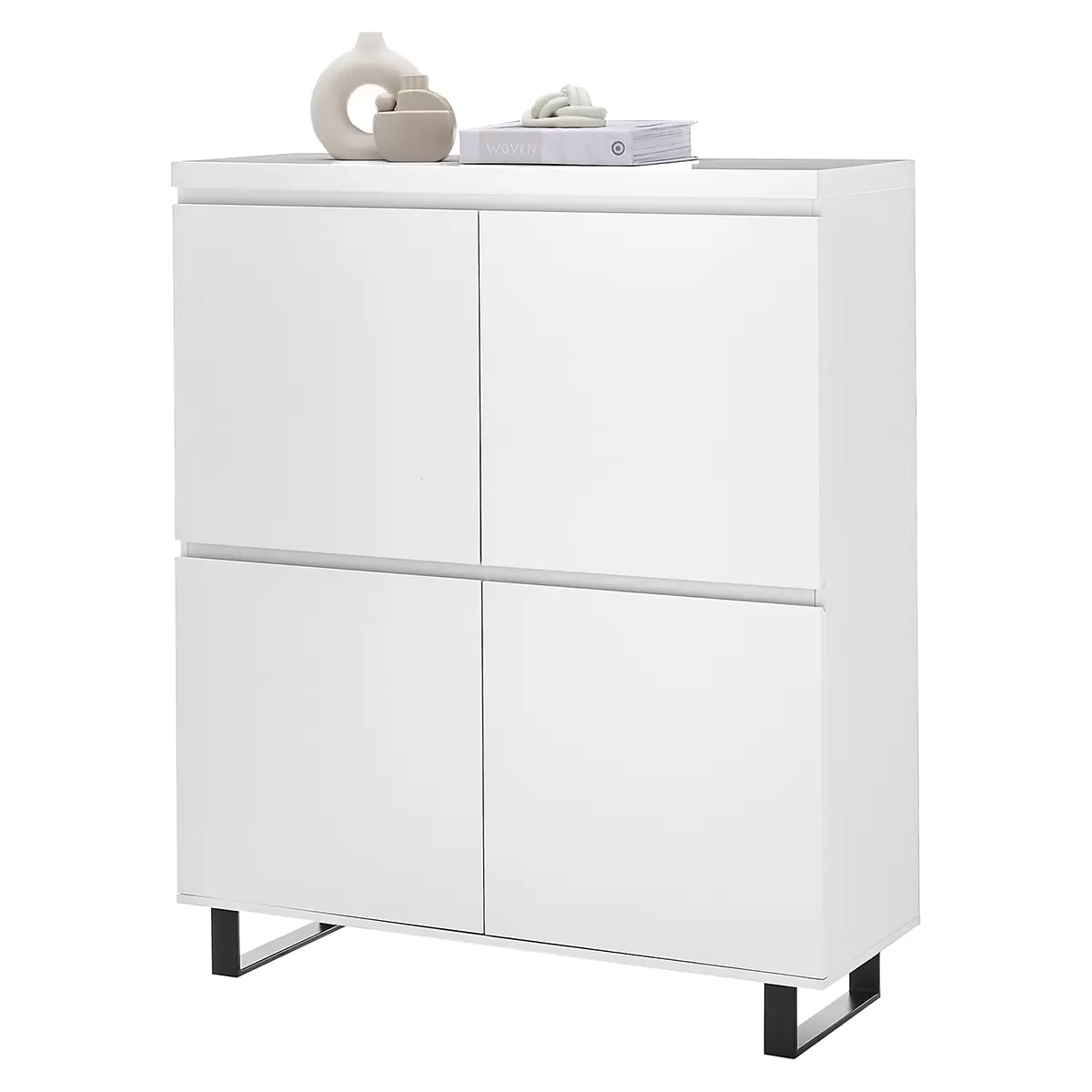 Highboard Austin schwarz,weiss