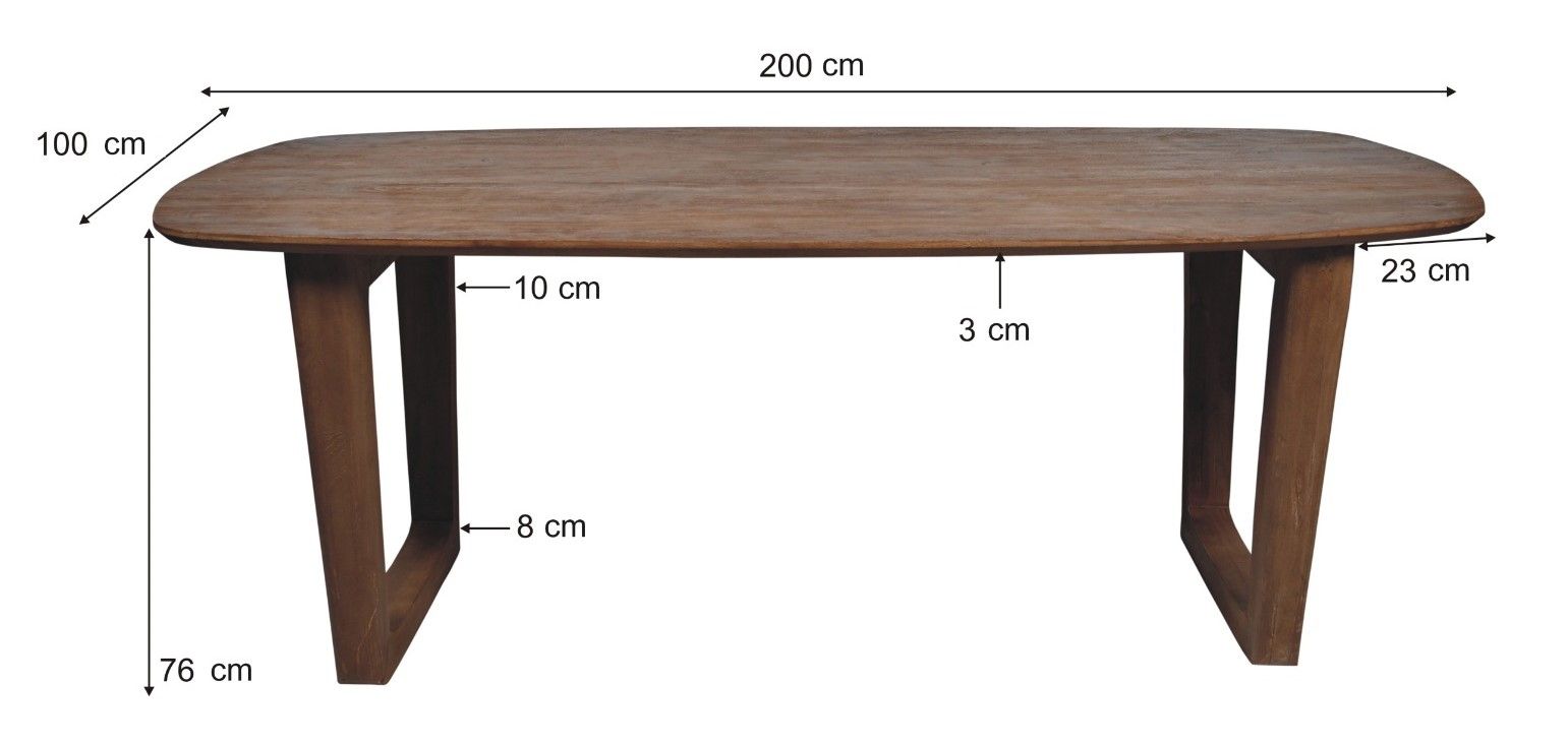 Eettafel Cortez B200 x D100 x H76 cm
