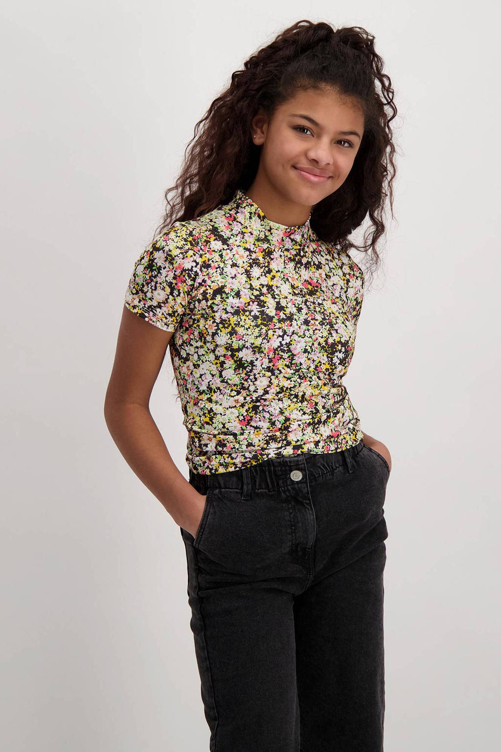 Cars top ASHI met all over print geel/multicolor