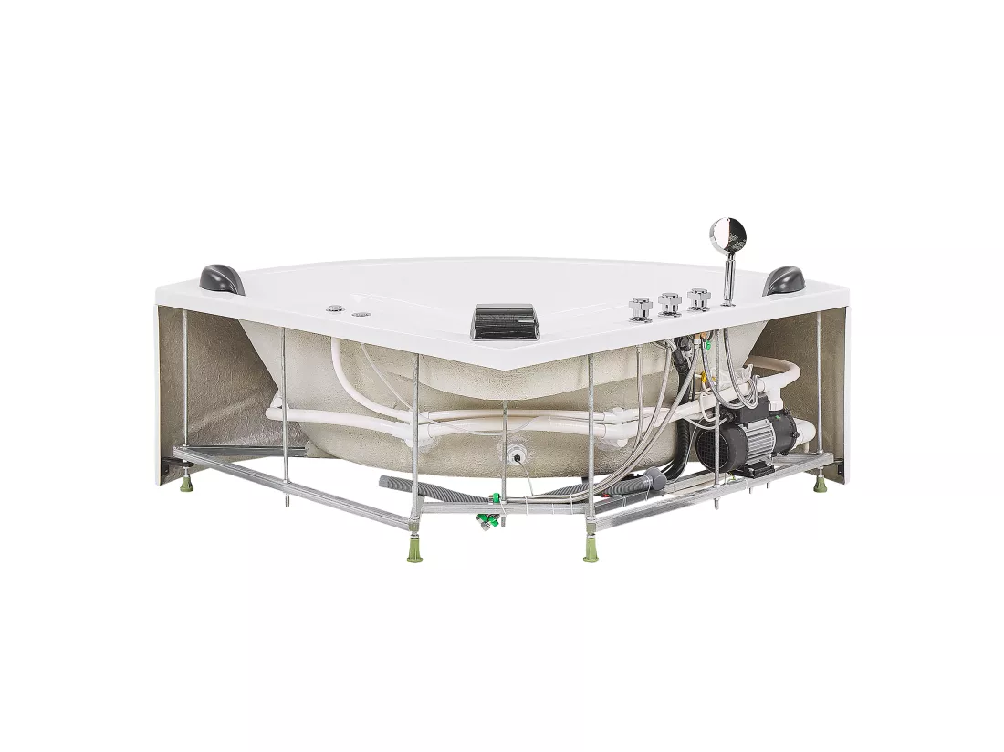 Baignoire d'angle blanche 197 x 140 cm avec LED BARACOA