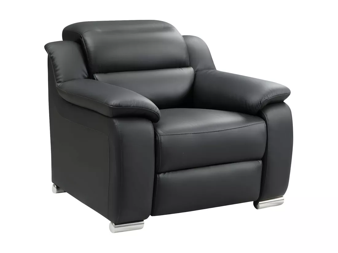 Fauteuil relax électrique en cuir noir ARENA III