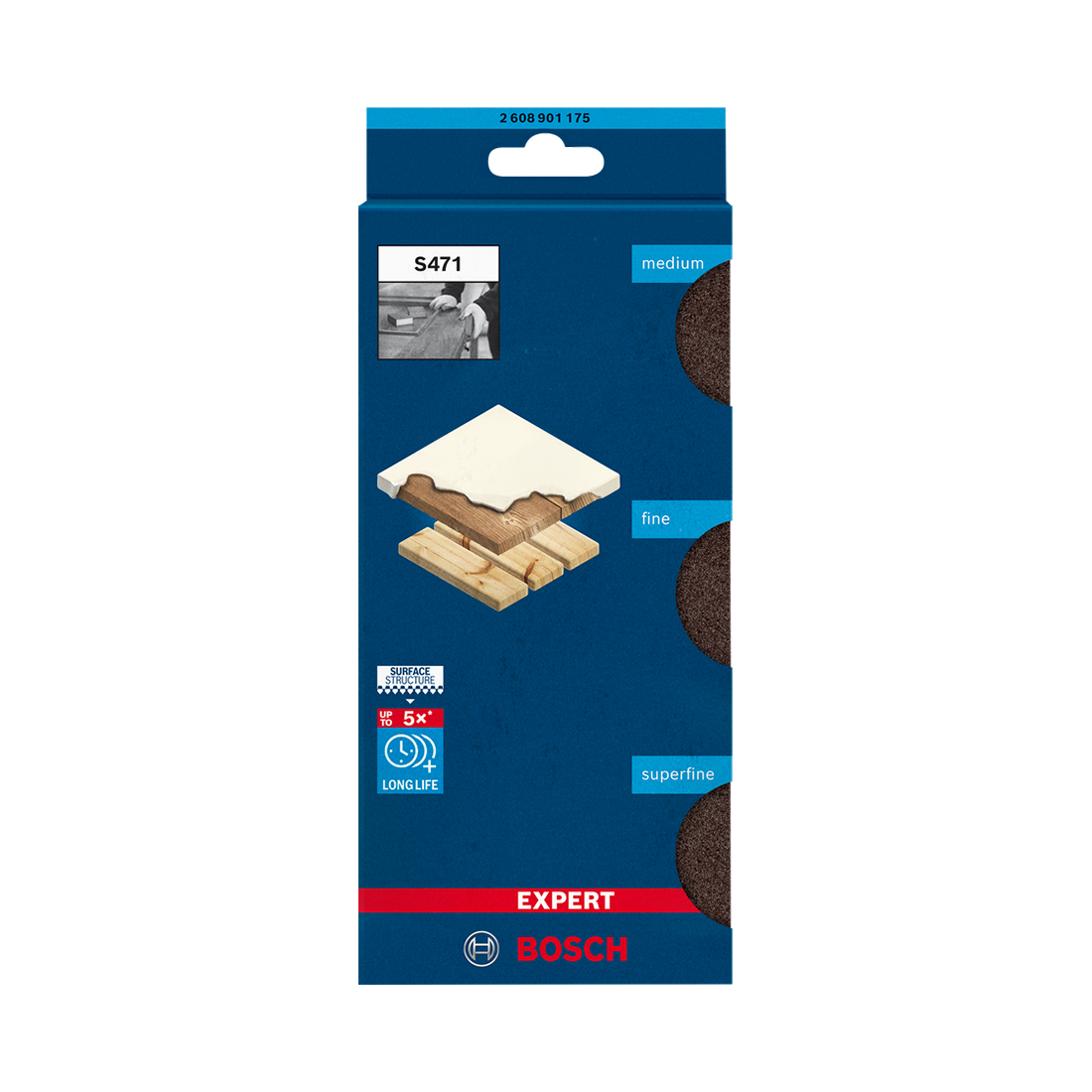 Bosch Schleifschwamm 3er-Set medium, fine, superfine