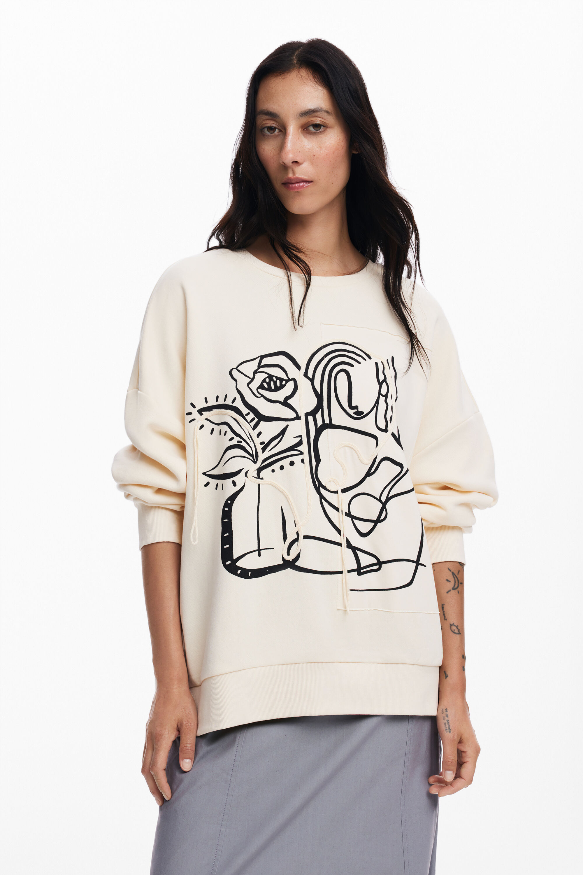 Sudadera flor grande