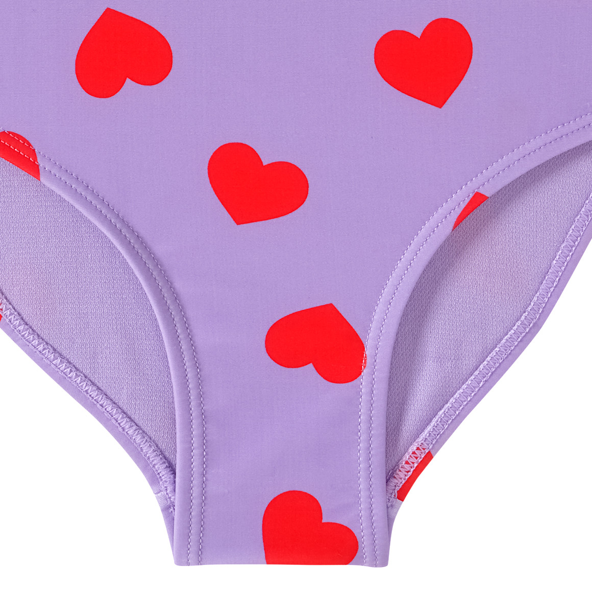 Famy Mädchen Badeanzug mit Herz-Allover helllila