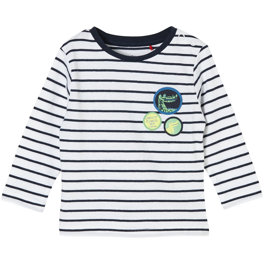 s.Oliver Langarmshirt mit Schriftprint weiß