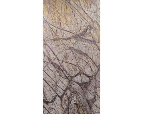 Echt steenmarmer SlateLite, flinterdun 1,5 mm, Regenwoudbruin, 61x122 cm