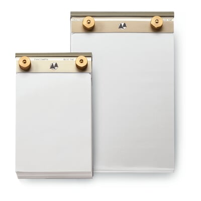 Notizblock Aluminium und Messing, Mittel