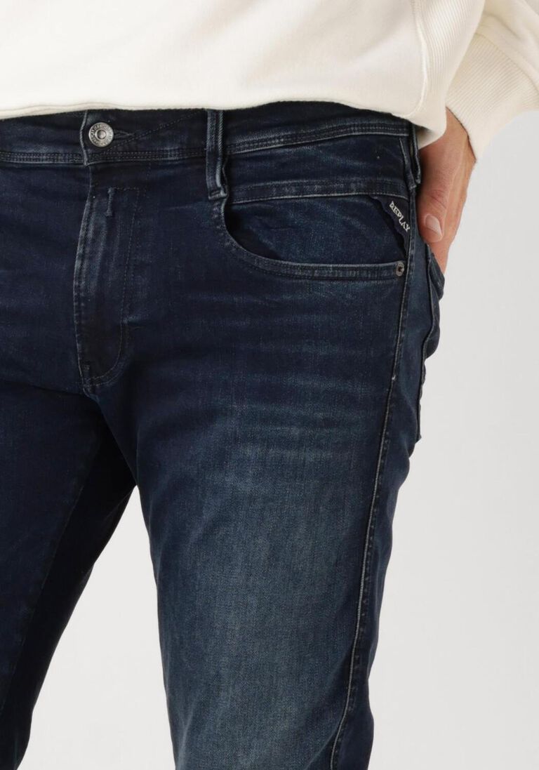 donkerblauwe replay straight leg jeans anbass