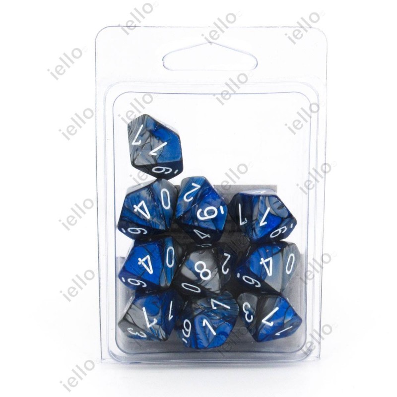 10 dés D10 * gemini * BLEU & ACIER