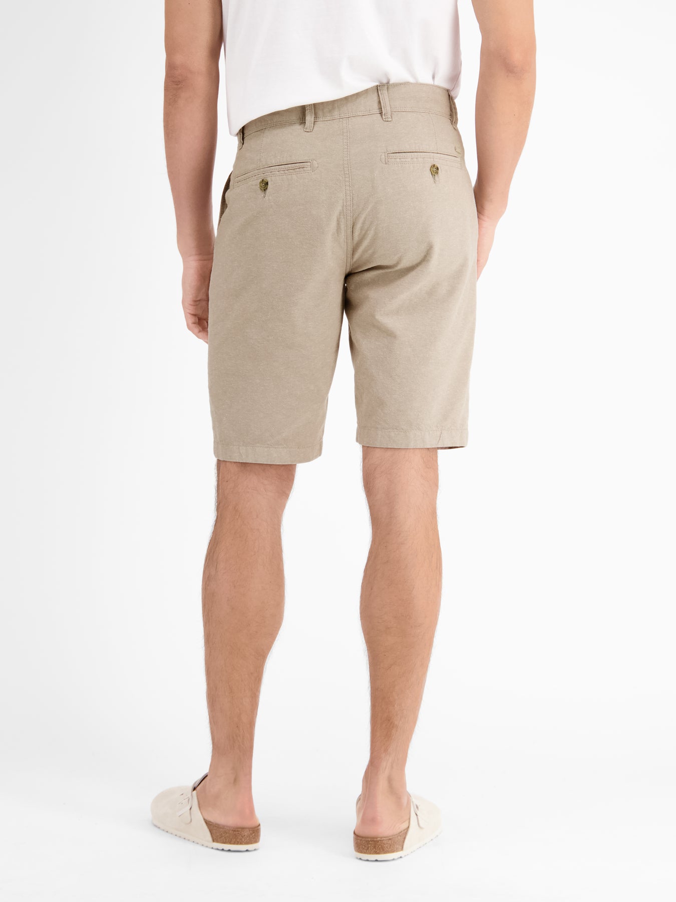Chino-Bermuda mit Leinenanteil