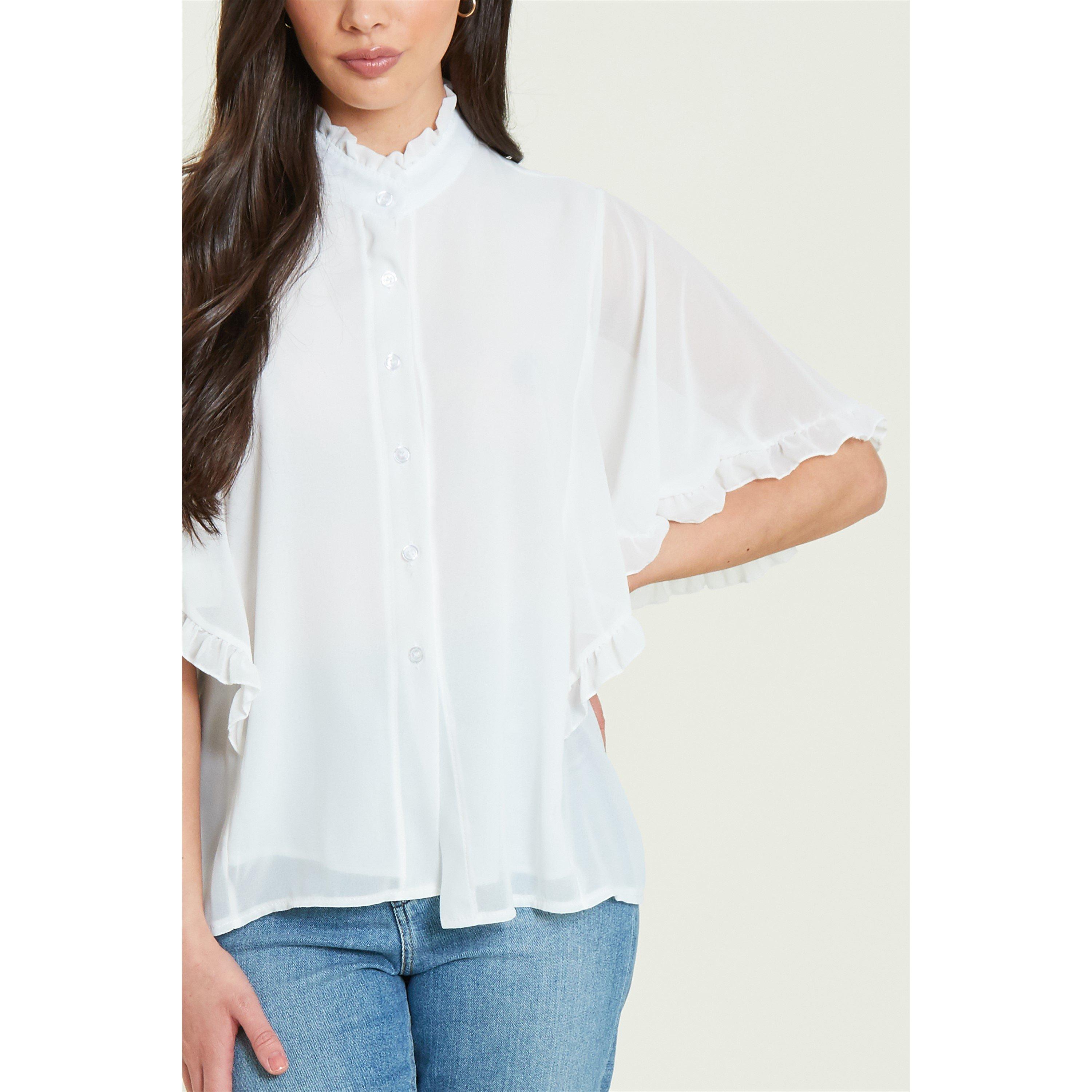 Be You Frill Frill Button Through Blouse