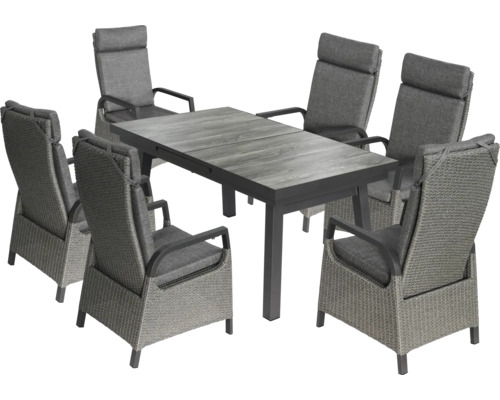 Bellavista Sydney eettafel, 90 x 77 cm, aluminium/keramische tegels, grijs
