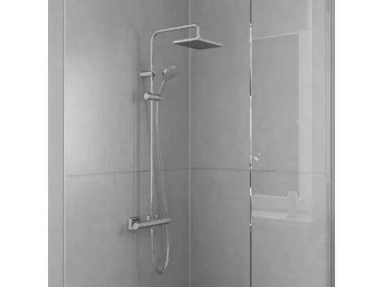 Colonne de douche thermostatique HANSGROHE Vernis Shape 230 chromée + nettoyant Briochin