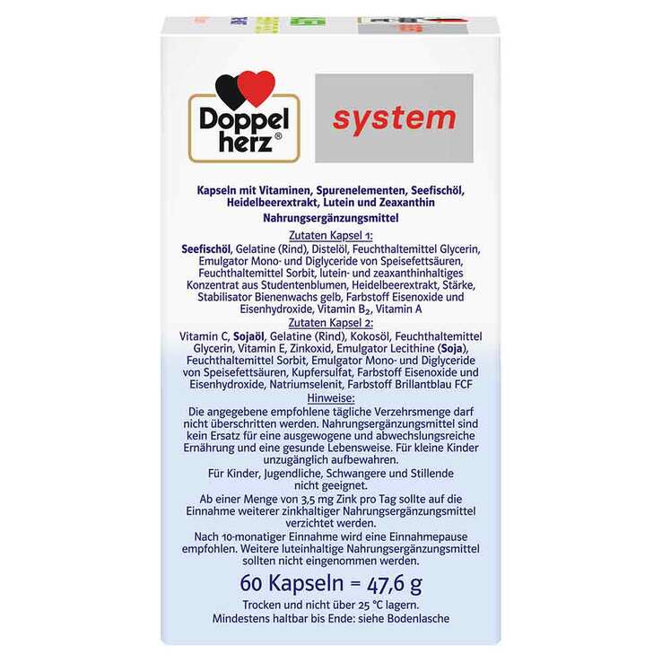 Doppelherz system Augen Sehkraft+Schutz Kapseln, 60 St