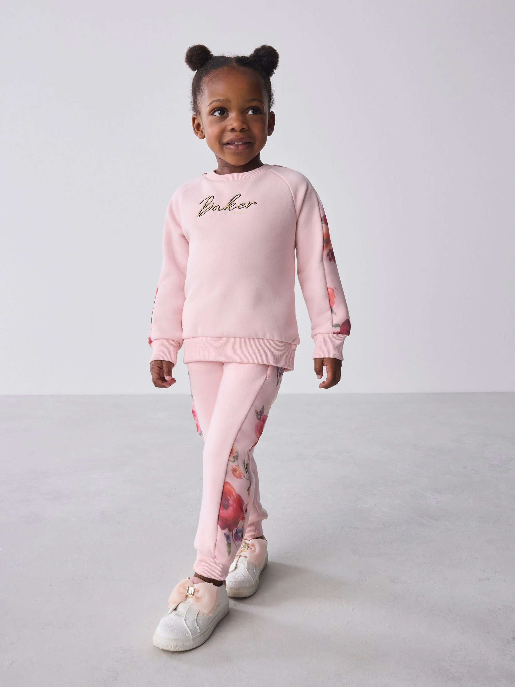 Roze - Baker by Ted Baker Organza Sweatshirt met Bloemenprint & Joggingbroek Set van 2 Stuks