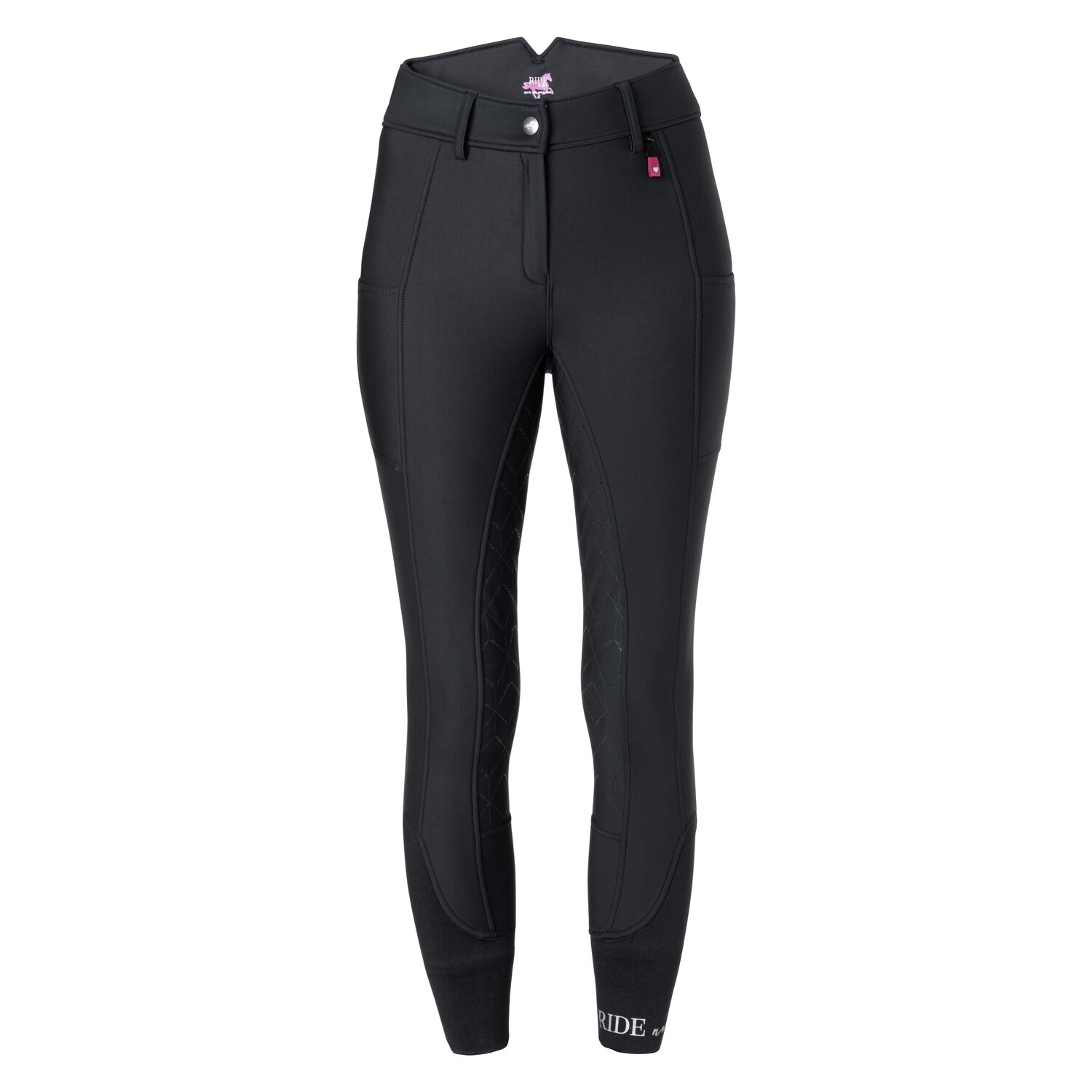 RIDE now Softshell Grip-Vollbesatz-Reithose - black