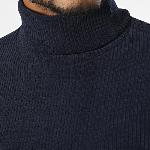 Pull Col Roulé Bleu Marine