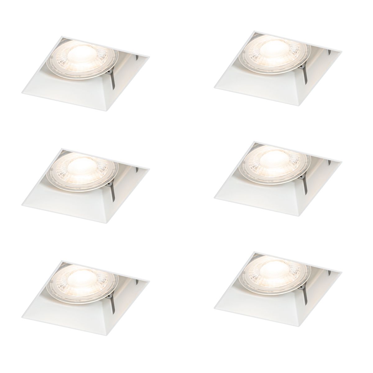 Set van 6 inbouwspots wit GU10 50mm trimless - Oneon