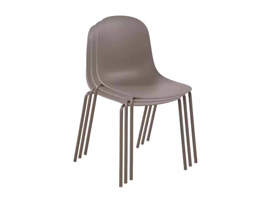 Chaise de conférence - Plastique - Taupe - Hardin