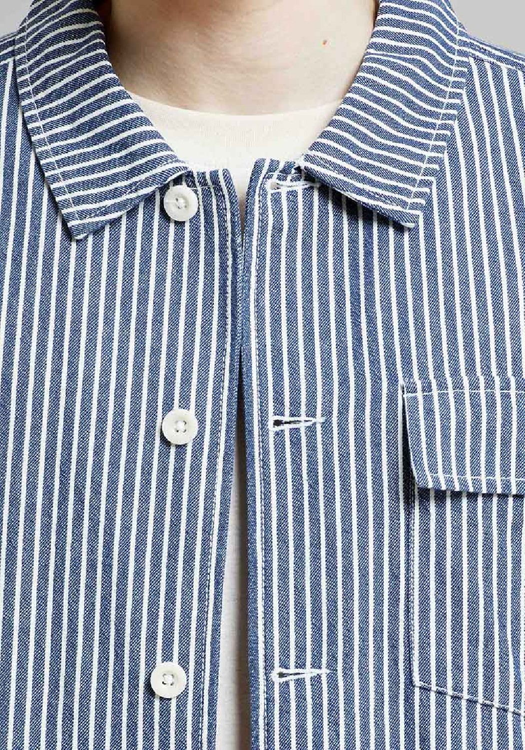 Dedicated Jacke Kangos Stripe Blue